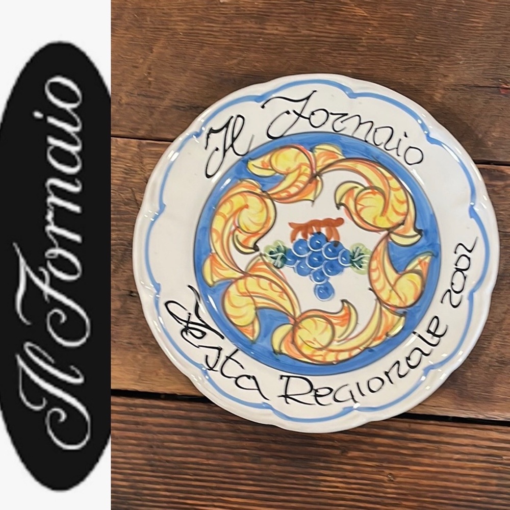 IL FORNAIO FESTA REGIONALE 2002 VINTAGE COLLECTIBLE ITALIAN PLATE